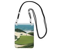 kkvhhyuo Phone Bag,Beach Golf Course Print Mobile Phone Crossbody Bag Phone Pouch with Black Adjustable Strap for Mobile and Smart Phones