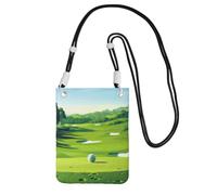 kkvhhyuo Phone Bag,Golf Course Print Mobile Phone Crossbody Bag Phone Pouch with Black Adjustable Strap for Mobile and Smart Phones
