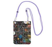 kkvhhyuo Phone Bag,Math Formula Print Mobile Phone Crossbody Bag Phone Pouch with Purple Adjustable Strap for Mobile and Smart Phones