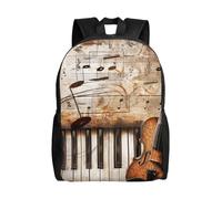 kkvhhyuo Piano Violin Music Notes Print School Backpack Lightweight Bookbag Laptop Backpack Compartment for Men Women, School Work Travel Bag.