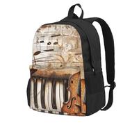 kkvhhyuo Piano Violin Music Notes Printed Large Capacity Backpack, Laptop Backpack with Laptop Compartment, School Backpack Travel Rucksack for School Work Hiking