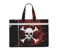 kkvhhyuo Pirate Flag Print Document Bag, Lightweight Canvas Bag Handbag with Dual Zip Canvas Tote File Bag for Work Commuting Study and Everyday Carry