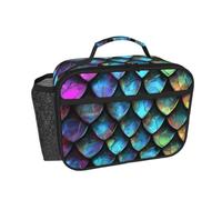 kkvhhyuo Portable Insulated Cooler Box with Side Mesh Pocke, 3D Magical Dragon Scales Pattern Printed Lunch Bag for Office Work Picnic Travel