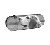 kkvhhyuo PU Leather Pencil Case Hard Shell Pen Bag Zippered Pen Pouch | Black And White Dog Printed Pencil Bag Stationery Organizer For Students Artists Travel Makeup Storage