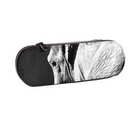 kkvhhyuo PU Leather Pencil Case Hard Shell Pen Bag Zippered Pen Pouch | Black And White Elephant Printed Pencil Bag Stationery Organizer For Students Artists Travel Makeup Storage