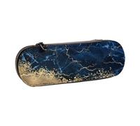 kkvhhyuo PU Leather Pencil Case Hard Shell Pen Bag Zippered Pen Pouch | Black White Gold Foil Marble Printed Pencil Bag Stationery Organizer For Students Artists Travel Makeup Storage