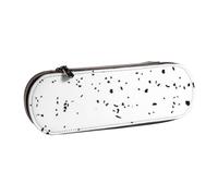 kkvhhyuo PU Leather Pencil Case Hard Shell Pen Bag Zippered Pen Pouch | Black White Printed Pencil Bag Stationery Organizer For Students Artists Travel Makeup Storage