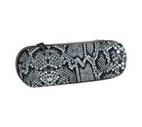 kkvhhyuo PU Leather Pencil Case Hard Shell Pen Bag Zippered Pen Pouch | Black White Snakeskin Printed Pencil Bag Stationery Organizer For Students Artists Travel Makeup Storage