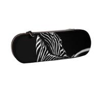 kkvhhyuo PU Leather Pencil Case Hard Shell Pen Bag Zippered Pen Pouch | Black & White Zebra Printed Pencil Bag Stationery Organizer For Students Artists Travel Makeup Storage