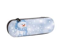 kkvhhyuo PU Leather Pencil Case Hard Shell Pen Bag Zippered Pen Pouch | Christmas Happy Snowman Printed Pencil Bag Stationery Organizer For Students Artists Travel Makeup Storage