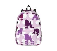 kkvhhyuo purple Poodle Polka Dot Print Casual Backpack Laptop Backpack School Bag Casual Daypacks for College Work Bag Travel Backpacks, S