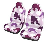 kkvhhyuo purple Poodle Polka Dot Printed Car Seat Cover Set of 2 | Front Universal Fit, Elastic Polyester Spandex Front Seat Protector for Car Sedan Truck SUV