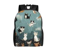 kkvhhyuo Raining Cats & Dogs Print Casual Backpack, Lightweight Foldable Travel Backpack for Men and Women, School Bag with Laptop Compartment for College Work