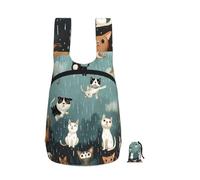 kkvhhyuo Raining Cats & Dogs Print Foldable Backpack, Ultra Lightweight 16L Compact Travel Pack with Storage Bag Design for Hiking Daily Commute Shopping and Outdoor Adventures