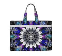 kkvhhyuo Rectangle Mandala print Print Document Bag, Lightweight Canvas Bag Handbag with Dual Zip Canvas Tote File Bag for Work Commuting Study and Everyday Carry