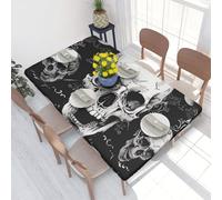 kkvhhyuo Rectangle Table Cloth skull background Print Fitted Tablecloth 4FT with Elastic Edge Table Cover for Kitchen Dining Room Outdoor Patio Party