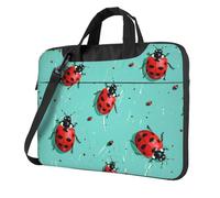 kkvhhyuo Red Ladybugs On A Blue Background Print Laptop Bag 14 inch, Laptop Case Sleeve Business Messenger Bag with Adjustable Shoulder Strap for Men Women to Work Travel School