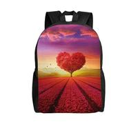 kkvhhyuo Red rose Sweet Heart Shaped Tree Print Lightweight Backpack, Laptop Casual Daypack College Secondary School Bags Bookbag for Travel School Hiking Walking