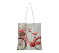 kkvhhyuo Retro red Bike Print Canvas Tote Bag, Large Handbag with Reinforced Handles Simple Shoulder Bag for College School Work Travel Shopping Daily Use