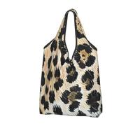 kkvhhyuo Rough Leopard Print Print Large Foldable Shopping Tote Bag 3 Pcs, Reusable Tote Bags Washable Travel Recycle Folding Shopping Bag For Grocery, Outdoor Camping, Daily Use