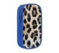 kkvhhyuo Rough Leopard Print Print Large Pencil Case, Zip Smooth Pencil Pouch for Girls Boys with 2 Compartment Multifunctional Pencils Bag for School Office Travel Makeup Bags, Blue