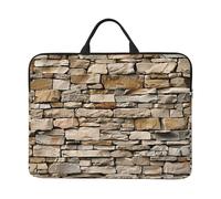 kkvhhyuo Rustic Rocks Brick Wall Print Laptop Sleeve 14 Inch, Stylish Protective Soft Laptop Bag Slim-Fit Computer Bag for Work, Study & Travel