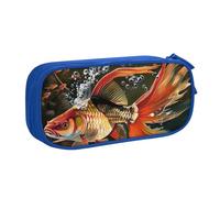 kkvhhyuo Safflower Flying Fish Print Large Capacity Pencil Case, Stationery Organizer Pencil Pouch Office Makeup Bag Portable Pen Bag for Boys Girls, Blue
