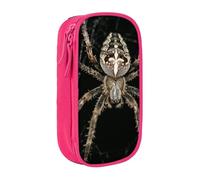 kkvhhyuo Scary Spider Pencil Case Pink Pencil Bag with 2 Compartments | Large Capacity Pencil Pouch Stationery Organizer Makeup Bag For Students Office Travel Art Supplies
