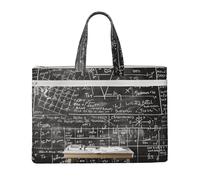 kkvhhyuo school math Print Document Bag, Lightweight Canvas Bag Handbag with Dual Zip Canvas Tote File Bag for Work Commuting Study and Everyday Carry