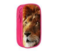 kkvhhyuo SciFi Lion Pencil Case Pink Pencil Bag with 2 Compartments | Large Capacity Pencil Pouch Stationery Organizer Makeup Bag For Students Office Travel Art Supplies