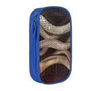 kkvhhyuo Serpentine Print Large Pencil Case, Zip Smooth Pencil Pouch for Girls Boys with 2 Compartment Multifunctional Pencils Bag for School Office Travel Makeup Bags, Blue