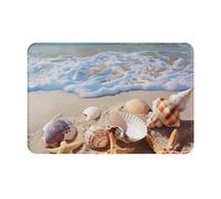 kkvhhyuo Shells on The Beach Print Door Mat 40 x 60 cm, Dirt Trapper Machine Washable Entryway Rug, Dog Door Mat, Super Absorbent Entrance Rug For Front Door, Back Door