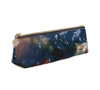 kkvhhyuo Shocking Running Horse Print Leather Pencil Case Slim Pencil Pouch Triangular Design Pens Bag for Students, Work, Office, College, Middle, School.