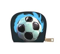 kkvhhyuo Soccer Ball Print Coin Purse, Leather Mini Coin Pouch Purses with Zipper Purses Bag for Women Men