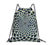 kkvhhyuo spiral optical illusion art Printed Drawstring Backpack Large Foldable Draw String Bag with Adjustable Straps for Sports Travel Swimming School