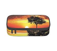 kkvhhyuo Sport Golf Ball Sunset Tree Print Large Capacity Pencil Case, Stationery Pencils Case Bag with Compartments, Portable Pencil Pouch Pencil Bag with Zipper for Students Teachers Office