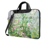 kkvhhyuo Springtime Herb Garden Print Laptop Bag Case 14 inch, Computer Sleeve Cover with Shoulder Strap and Handle Briefcase Carry Case for Men Women to Work School Travel