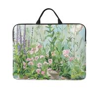 kkvhhyuo Springtime Herb Garden Print Laptop Sleeve Case 14 Inch, Slim Profile Computer Cover Bag with Handle for Men and Women Work, Commuting & Travel
