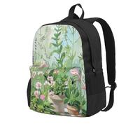 kkvhhyuo Springtime Herb Garden Printed Large Capacity Backpack, Laptop Backpack with Laptop Compartment, School Backpack Travel Rucksack for School Work Hiking