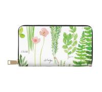 kkvhhyuo Springtime Herb Garden Purse for Women, Long Wallet | Pu Leather Wallet, 12 Card, Coin Pocket, Large Capacity With Zipper For Daily Travel Gift
