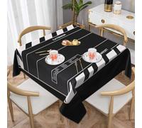 kkvhhyuo Square Tablecloth 55x55 Inch Washable Polyester Table Cover | Classic Movie Clapboard Black Printed Seasonal Table Covers Protector For Dining Kitchen Party Holiday Home Decor
