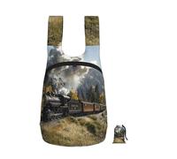 kkvhhyuo Steam Locomotive Train Print Foldable Backpack, Ultra Lightweight 16L Compact Travel Pack with Storage Bag Design for Hiking Daily Commute Shopping and Outdoor Adventures