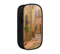 kkvhhyuo Street in Mallorca Spain Door Road Pencil Case Black Pencil Bag | Large Capacity Pencil Pouch Stationery Organizer Makeup Bag For Students Office Travel Art Supplies