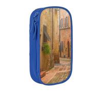kkvhhyuo Street in Mallorca Spain Door Road Pencil Case Blue Pencil Bag | Large Capacity Pencil Pouch Stationery Organizer Makeup Bag For Students Office Travel Art Supplies