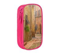 kkvhhyuo Street in Mallorca Spain Door Road Pencil Case Pink Pencil Bag | Large Capacity Pencil Pouch Stationery Organizer Makeup Bag For Students Office Travel Art Supplies