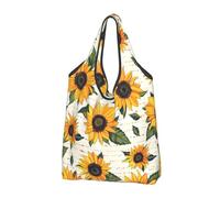 kkvhhyuo Sunflower Pattern Print Large Foldable Shopping Tote Bag 1 Pc, Reusable Tote Bags Washable Travel Recycle Folding Shopping Bag For Grocery, Outdoor Camping, Daily Use