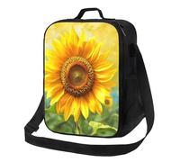 kkvhhyuo Sunflowers Print Insulated Lunch Bag with Adjustable Shoulder Straps Reusable Lunch Box Cooler Bag for Girls Adults, Lunch Tote for Work, School, Picnic, Camping