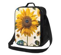 kkvhhyuo Sunflowers Print Insulated Lunch Bag with Adjustable Shoulder Straps Reusable Lunch Box Cooler Bag for Girls Adults, Lunch Tote for Work, School, Picnic, Camping