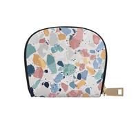kkvhhyuo Terrazzo Marble Pastel Print Coin Purse, Leather Mini Coin Pouch Purses with Zipper Purses Bag for Women Men