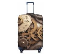 kkvhhyuo The Clocks Theme Gears Luggage Cover Protector, Black, L, Modern | Suitcase Cover, Washable, Travel Stretch Baggage Case Protective, Carry On Cover,